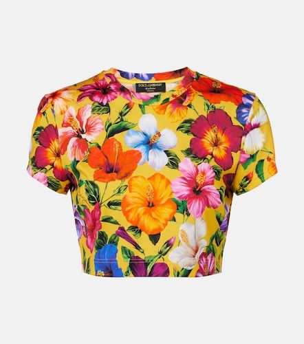 Floral cotton crop top - Dolce&Gabbana - Modalova