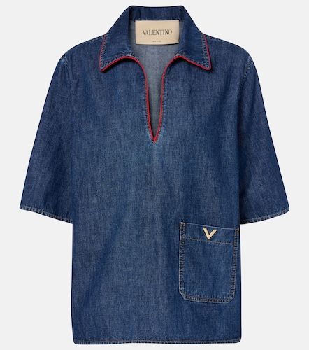 Top de denim con VGold - Valentino Garavani - Modalova