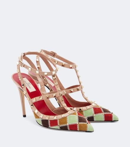 Salones Rockstud de ante y piel con patchwork - Valentino Garavani - Modalova