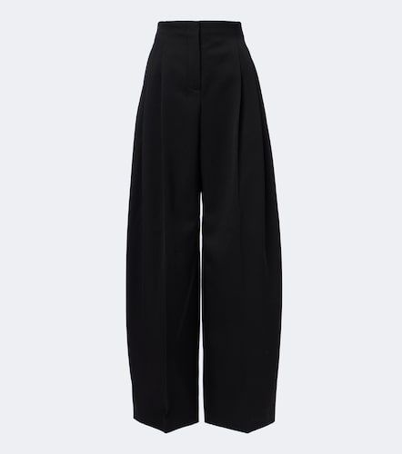 Pleated virgin wool wide-leg pants - Mugler - Modalova