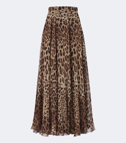 Falda larga de chifón de seda estampada - Dolce&Gabbana - Modalova