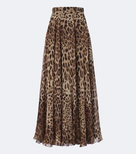 Leopard-print silk chiffon maxi skirt - Dolce&Gabbana - Modalova