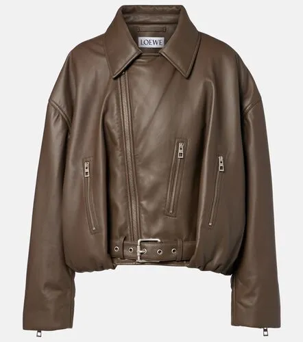 Loewe Cropped leather biker jacket - Loewe - Modalova