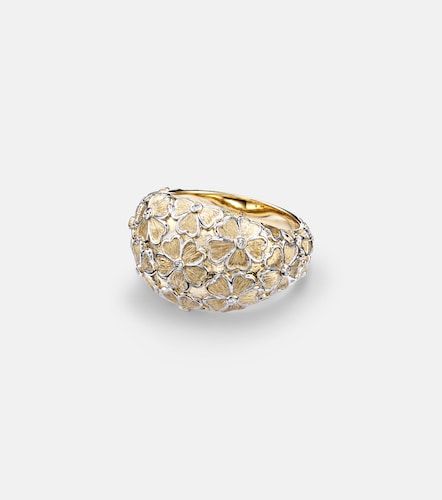 Yvonne Léon Anillo Dôme Fleurie de oro amarillo y blanco de 9 ct con diamantes - Yvonne Leon - Modalova