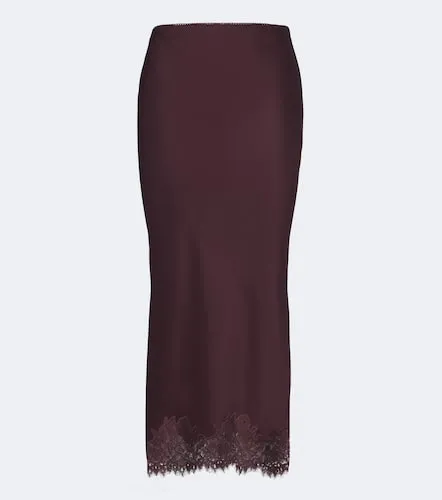 Matilde lace-trimmed satin midi skirt - Rixo - Modalova