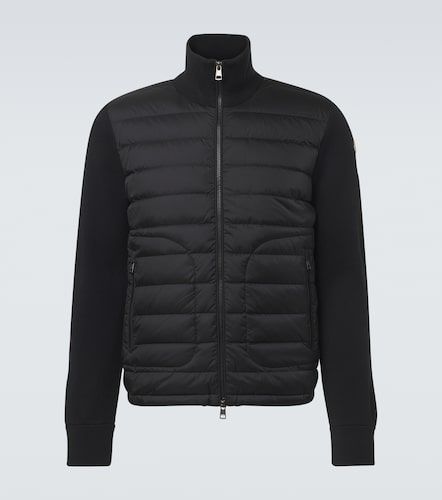 Tricot down-paneled wool-blend cardigan - Moncler - Modalova