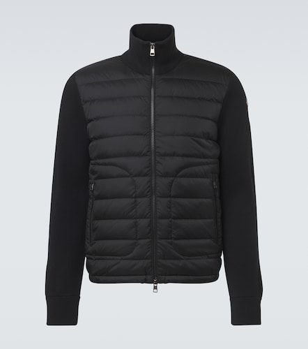 Tricot down-paneled wool-blend cardigan - Moncler - Modalova