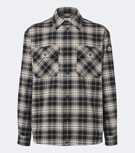 Checked cotton flannel zip-up shirt - Moncler - Modalova