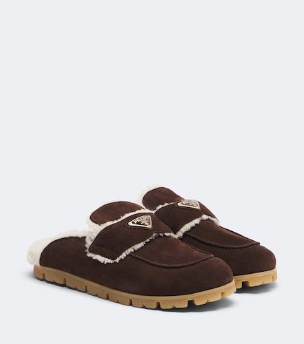 Prada Mules de ante con borrego - Prada - Modalova