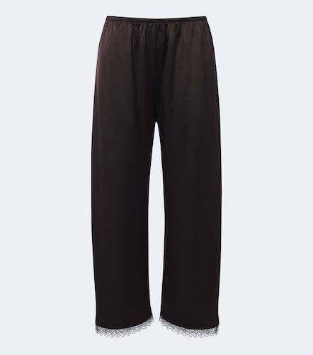 Barb lace-trimmed satin wide-leg pants - Leset - Modalova
