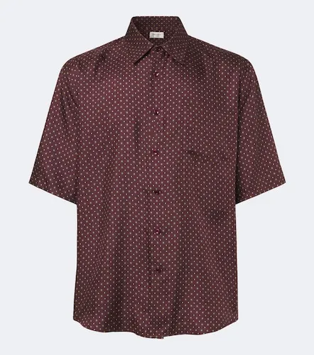 Camicia in twill di seta con stampa - Saint Laurent - Modalova