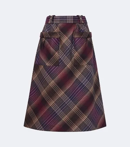 Falda midi de lana a cuadros - Rabanne - Modalova