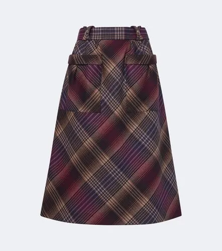Rabanne Plaid wool midi skirt - Rabanne - Modalova