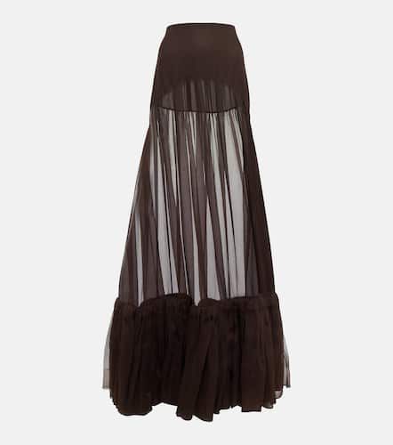 Ruffle-trimmed silk maxi skirt - Saint Laurent - Modalova