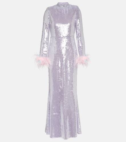 Feather-trimmed sequined gown - Self-Portrait - Modalova