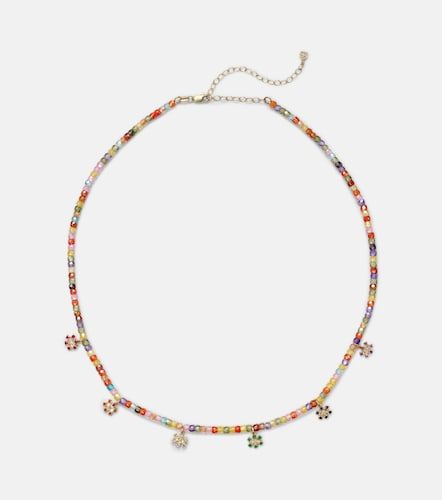 Collana Evil Eye in oro giallo 14kt con perline e diamanti - Sydney Evan - Modalova