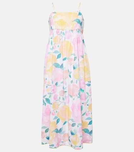 Floral cotton and linen midi dress - Juliet Dunn - Modalova