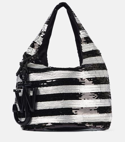 Mini striped sequined tote bag - JW Anderson - Modalova