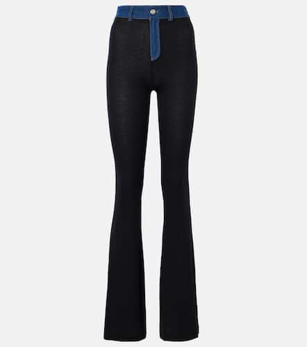 Denim-trimmed high-rise flared pants - Coperni - Modalova