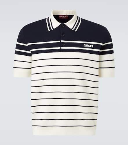 Polo de algodón a rayas con logo - Gucci - Modalova