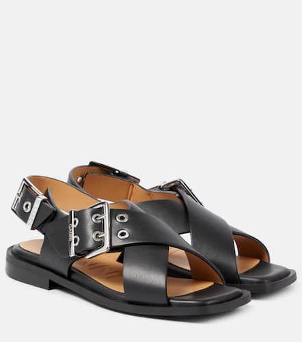 Faux leather Mary Jane sandals - Ganni - Modalova