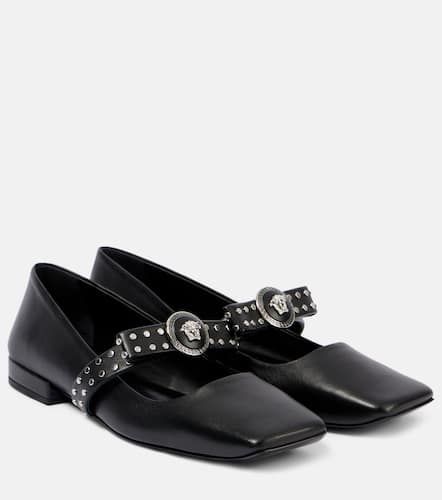 Gianni Ribbon studded leather ballet flats - Versace - Modalova