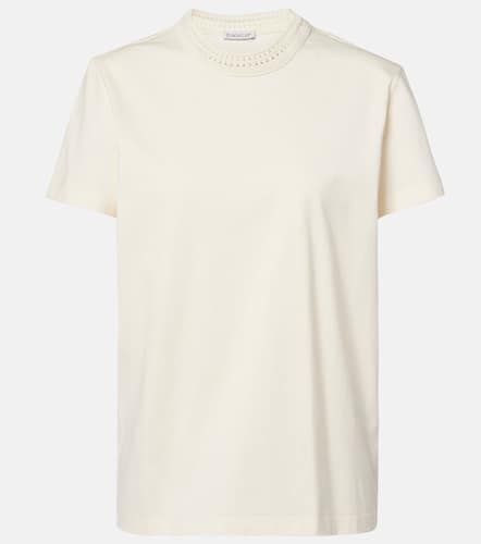 Moncler Lace-trimmed cotton T-shirt - Moncler - Modalova