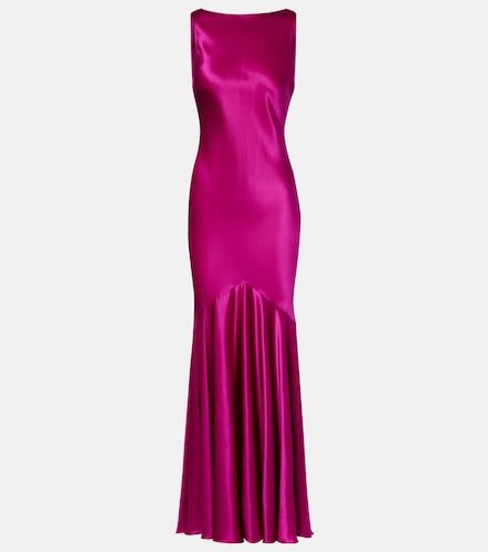 Open-back silk-blend satin maxi dress - Nina Ricci - Modalova