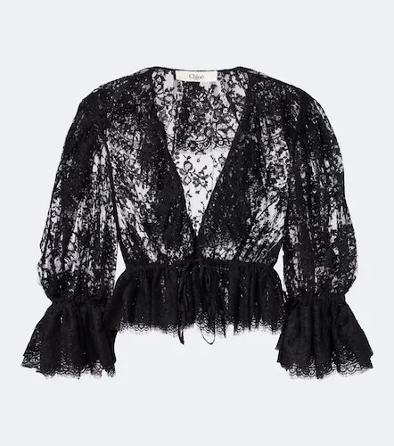Chloé Blusa de encaje en mezcla de algodón - Chloe - Modalova