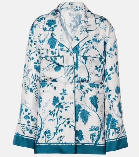 Camicia pigiama in seta con stampa floreale - Erdem - Modalova
