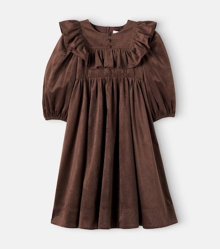 Vestido de terciopelo con volantes - Petite Amalie - Modalova