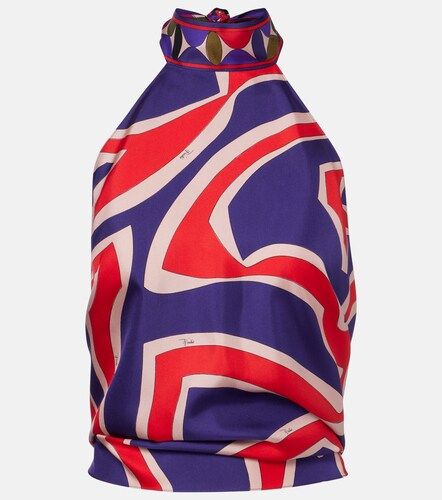 Labirinto halterneck silk satin top - Pucci - Modalova