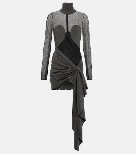 AlaÃ¯a Mesh and wool draped minidress - Alaia - Modalova