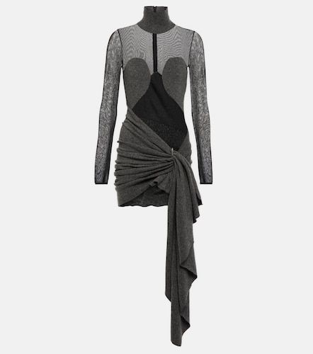 Mesh and wool draped minidress - Alaia - Modalova