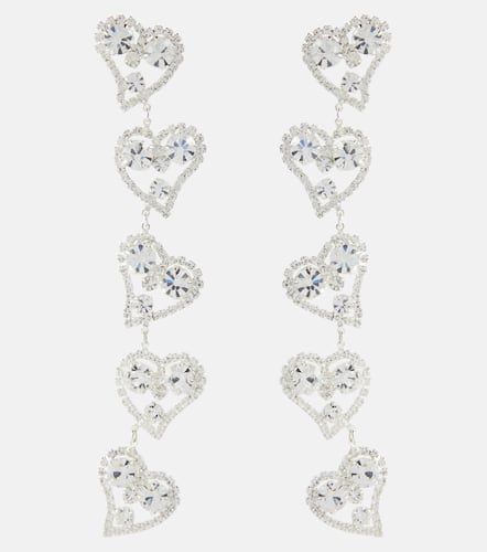 Heart crystal-embellished drop earrings - Magda Butrym - Modalova