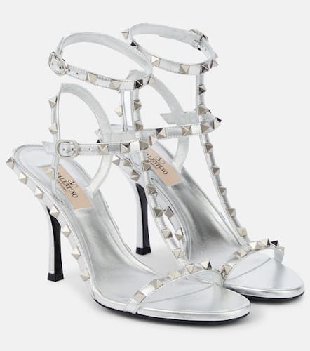 Rockstud 100 metallic leather sandals - Valentino Garavani - Modalova