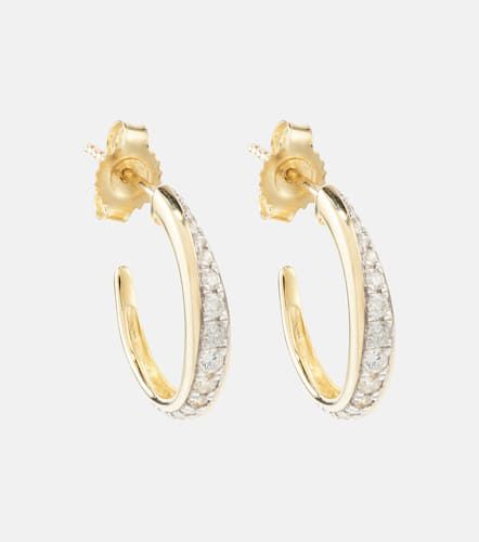 Twist 10kt yellow hoop earrings with diamonds - Stone and Strand - Modalova