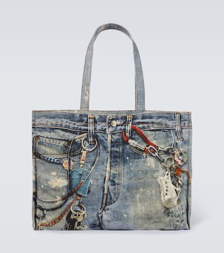 Trompe l'oeil logo canvas tote bag - Acne Studios - Modalova