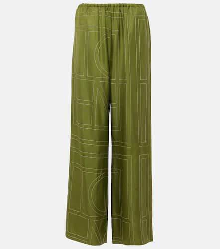 Pantaloni pigiama Monogram in twill di seta - Toteme - Modalova