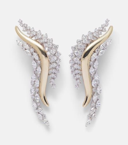 Golden Strada 18kt yellow and white earrings with diamonds - Yeprem - Modalova