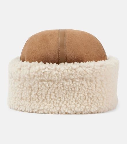 Leather-trimmed shearling and suede hat - Toteme - Modalova