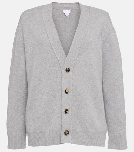 Leather-trimmed cashmere-blend cardigan - Bottega Veneta - Modalova