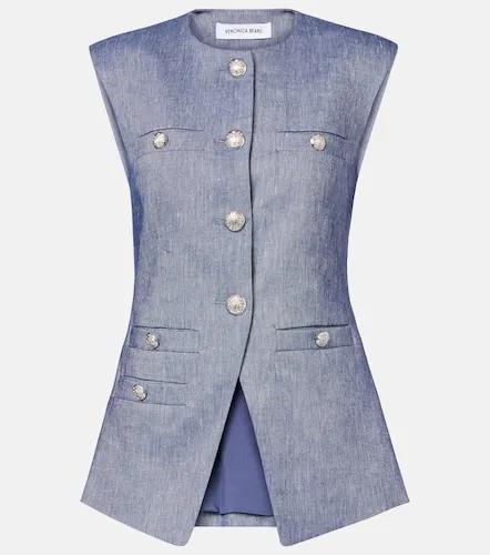 Tamara linen-blend vest - Veronica Beard - Modalova