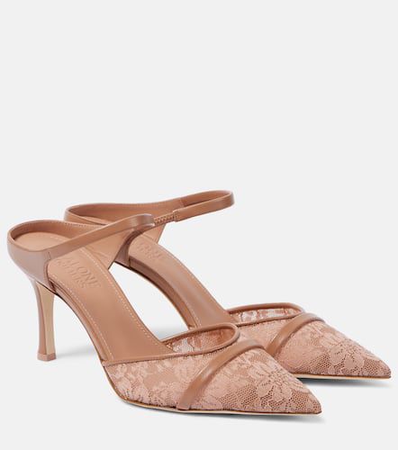 Uma 80 leather-trimmed lace mules - Malone Souliers - Modalova