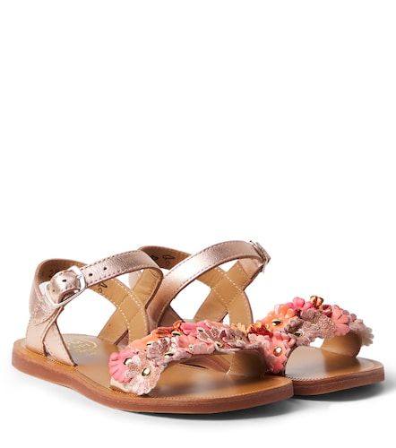 Sandalen Plagette Multi Flo aus Leder - Pom d'Api - Modalova