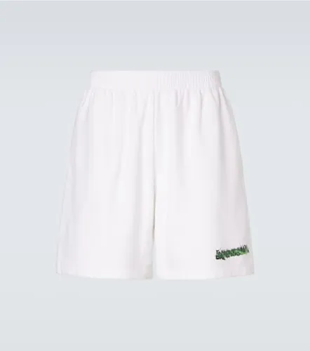 Logo cotton fleece shorts - Balenciaga - Modalova