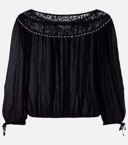 Nelida guipure lace-trimmed silk blouse - Isabel Marant - Modalova