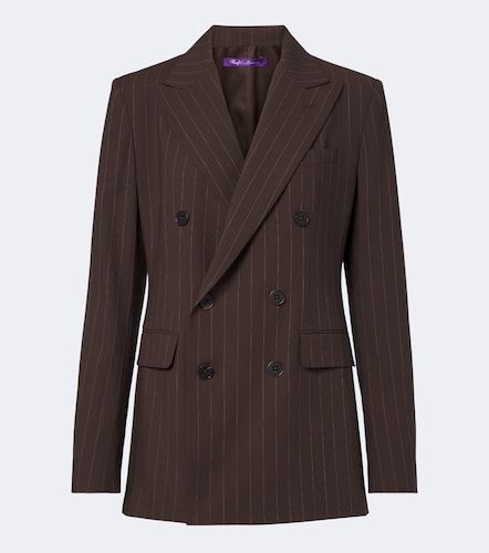 Pinstripe double-breasted wool blazer - Ralph Lauren Collection - Modalova