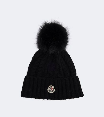 Logo wool and cashmere beanie - Moncler - Modalova
