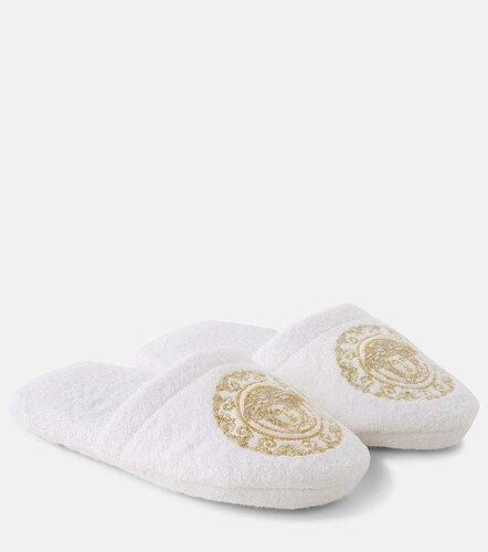 Slippers de rizo de algodón y lino - Versace Home - Modalova